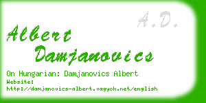 albert damjanovics business card